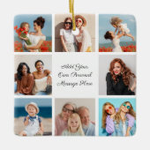 Creëer Uw eigen 8 Fotocollage Voeg uw groet toe Keramisch Ornament (Voorkant)