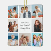 Creëer Uw eigen 8 Fotocollage Voeg uw groet toe Keramisch Ornament (Links)