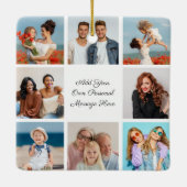 Creëer Uw eigen 8 Fotocollage Voeg uw groet toe Keramisch Ornament (Achterkant)