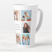 Creëer Uw eigen 8 Fotocollage Voeg uw groet toe Latte Mok (Rechterhoek)