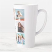 Creëer Uw eigen 8 Fotocollage Voeg uw groet toe Latte Mok (Rechts)