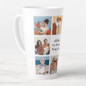 Creëer Uw eigen 8 Fotocollage Voeg uw groet toe Latte Mok (Linkerhoek)