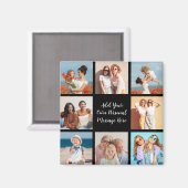 Creëer Uw eigen 8 Fotocollage Voeg uw groet toe Magneet (Voorkant / Achterkant)