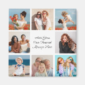 Creëer Uw eigen 8 Fotocollage Voeg uw groet toe Magneet (Voorkant)