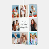 Creëer Uw eigen 8 Fotocollage Voeg uw groet toe Metalen Ornament (Voorkant links)