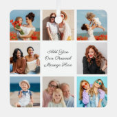 Creëer Uw eigen 8 Fotocollage Voeg uw groet toe Metalen Ornament (Voorkant)