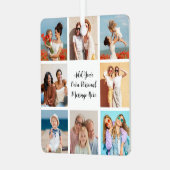 Creëer Uw eigen 8 Fotocollage Voeg uw groet toe Metalen Ornament (Voorkant links)