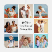 Creëer Uw eigen 8 Fotocollage Voeg uw groet toe Metalen Ornament (Voorkant)