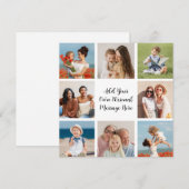 Creëer Uw eigen 8 Fotocollage Voeg uw groet toe Notitiekaartje (Voorkant / Achterkant)