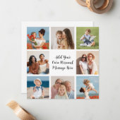 Creëer Uw eigen 8 Fotocollage Voeg uw groet toe Notitiekaartje (Voorkant / Achterkant in situ)