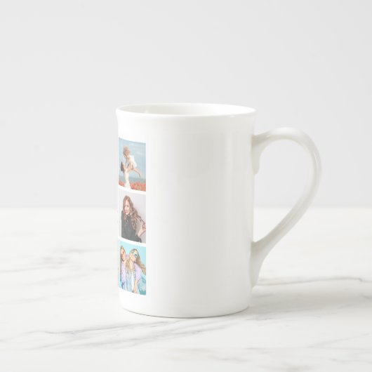 Creëer Uw eigen 8 Fotocollage Voeg uw groet toe Porselein Kop (Rechts)