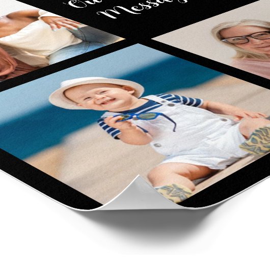 Creëer Uw eigen 8 Fotocollage Voeg uw groet toe Poster (Hoek)