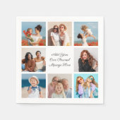 Creëer Uw eigen 8 Fotocollage Voeg uw groet toe Servet (Voorkant)