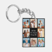 Creëer Uw eigen 8 Fotocollage Voeg uw groet toe Sleutelhanger (Voorkant Links)