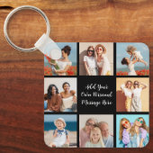 Creëer Uw eigen 8 Fotocollage Voeg uw groet toe Sleutelhanger (Voorkant)