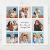 Creëer Uw eigen 8 Fotocollage Voeg uw groet toe Sparkling Wijnetiket (Enkel label)