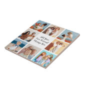 Creëer Uw eigen 8 Fotocollage Voeg uw groet toe Tegeltje (Zijkant)