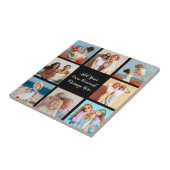 Creëer Uw eigen 8 Fotocollage Voeg uw groet toe Tegeltje (Zijkant)