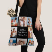 Creëer Uw eigen 8 Fotocollage Voeg uw groet toe Tote Bag (Dichtbij)