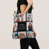 Creëer Uw eigen 8 Fotocollage Voeg uw groet toe Tote Bag (Dichtbij)
