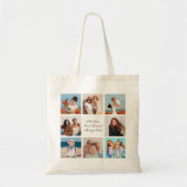 Creëer Uw eigen 8 Fotocollage Voeg uw groet toe Tote Bag (Voorkant)