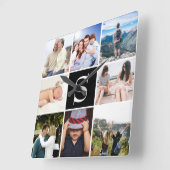 Creëer Uw eigen 8 foto's op maat Vierkante Klok (Hoek)