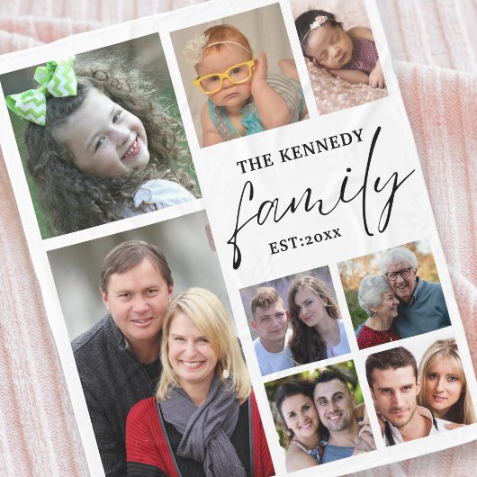 Creëer Uw eigen 8 Naam van fotocollage Fleece Deken