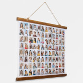 Creëer Uw eigen 96 Fotocollage bewerkbare kleur Hangend Wandkleed (Gebogen)