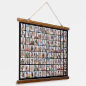 Creëer Uw eigen 96 Fotocollage bewerkbare kleur Hangend Wandkleed (Gebogen)