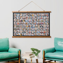 Creëer Uw eigen 96 Fotocollage bewerkbare kleur Hangend Wandkleed