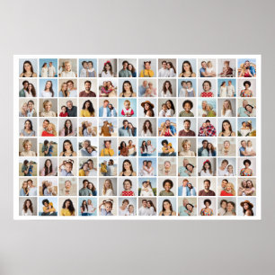 Creëer Uw eigen 96 Fotocollage bewerkbare kleur Poster