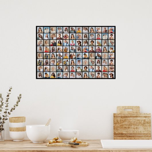 Creëer Uw eigen 96 Fotocollage bewerkbare kleur Poster (Keuken)