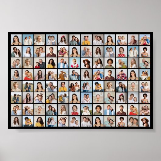 Creëer Uw eigen 96 Fotocollage bewerkbare kleur Poster (Voorkant)