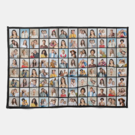Creëer Uw eigen 96 Fotocollage bewerkbare kleur Theedoek