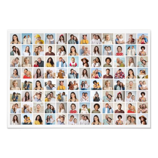Creëer Uw eigen 96 Fotocollage Fotovergroting Foto Afdruk (Voorkant)