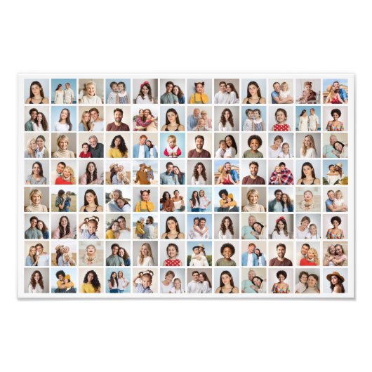 Creëer Uw eigen 96 Fotocollage Fotovergroting Foto Afdruk (Voorkant)