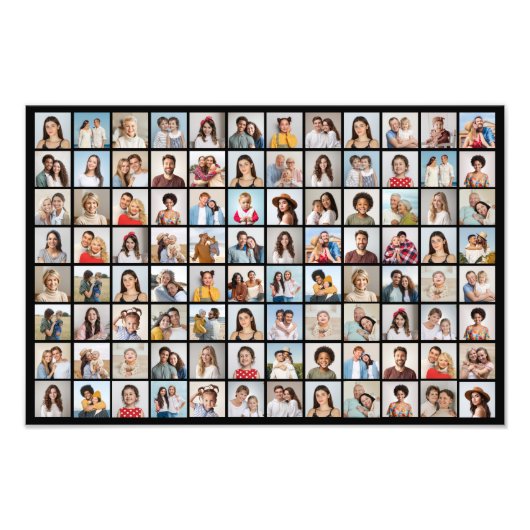 Creëer Uw eigen 96 Fotocollage Fotovergroting Foto Afdruk (Voorkant)