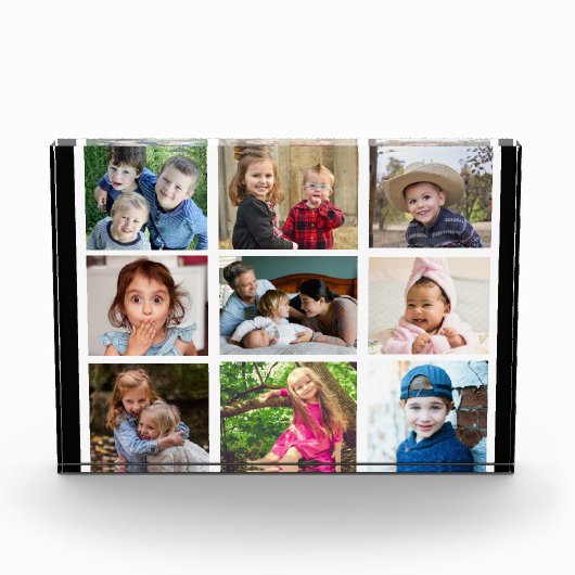 Creëer Uw Eigen 9 Foto Collage Familie Gift Block (Voorkant)