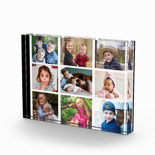Creëer Uw Eigen 9 Foto Collage Familie Gift Block (Rechts)