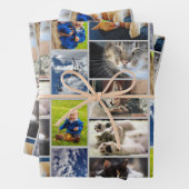 Creëer Uw Eigen 9 Foto Collage Grijze Rand Inpakpapier Vel (In situ)