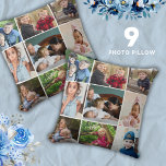 Creëer uw eigen 9 foto collage Keepsake Kussen<br><div class="desc">Eenvoudig en modern fotocollage kussen om te personaliseren met 9 afbeeldingen. Een geweldig souvenir kussen om familie cadeau te doen voor feestdagen en speciale gelegenheden.</div>