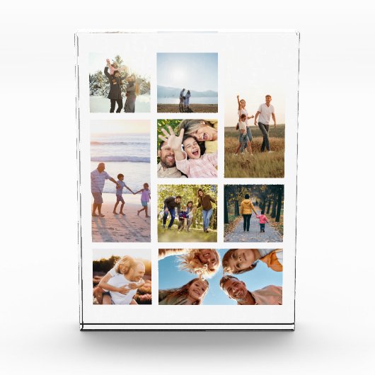 Creëer Uw eigen 9 Foto Collage Photo Block (Voorkant)
