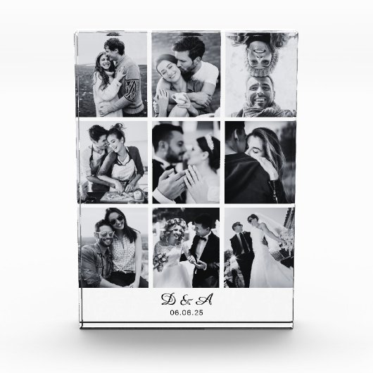 Creëer Uw eigen 9 Foto Collage Photo Block (Voorkant)