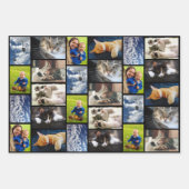 Creëer Uw Eigen 9 Foto Collage Zwarte Rand Inpakpapier Vel (Voorkant 3)