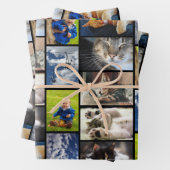 Creëer Uw Eigen 9 Foto Collage Zwarte Rand Inpakpapier Vel (In situ)