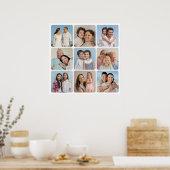 Creëer Uw eigen 9 fotocollage afgeronde hoeken Poster (Keuken)