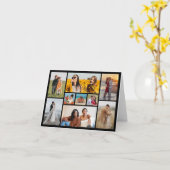 Creëer Uw eigen 9 Fotocollage gevouwen Kaart (Gele Bloem)