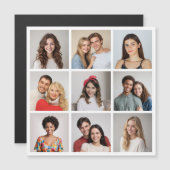 Creëer Uw eigen 9 Fotocollage Magnetische Kaart (Voorkant / Achterkant)