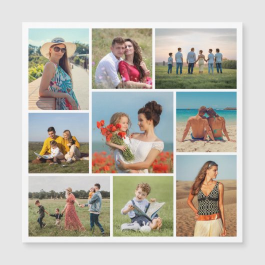 Creëer Uw eigen 9 Fotocollage Magnetische Kaart (Voorkant)