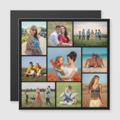 Creëer Uw eigen 9 Fotocollage Magnetische Kaart (Voorkant / Achterkant)